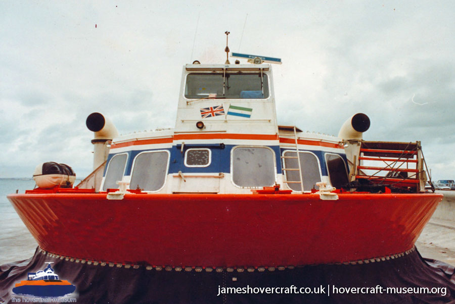 AP1-88 hovercraft with Hovertravel -  (credit: The <a href='http://www.hovercraft-museum.org/' target='_blank'>Hovercraft Museum Trust</a>).